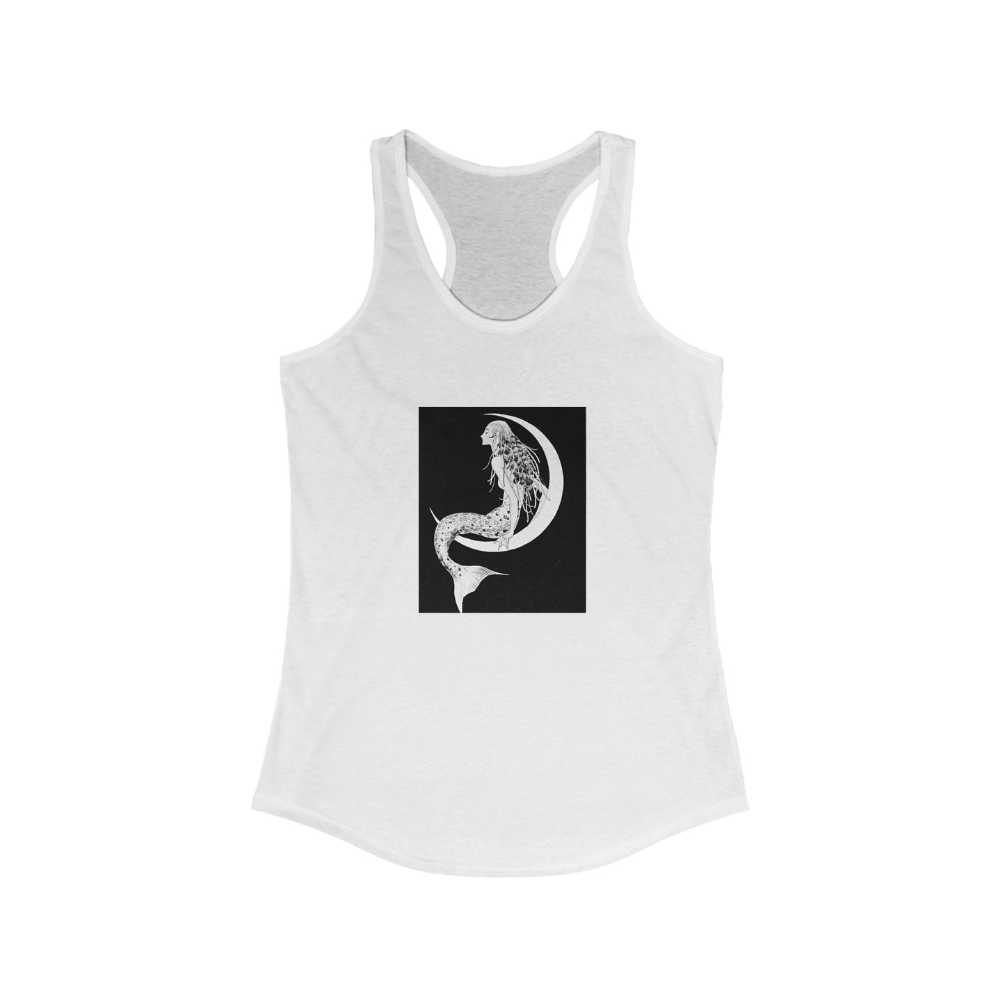 Art Deco Mermaid Artsy Women's Ideal Racerback White Tank Top