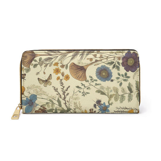 Vintage Floral Zipper Wallet