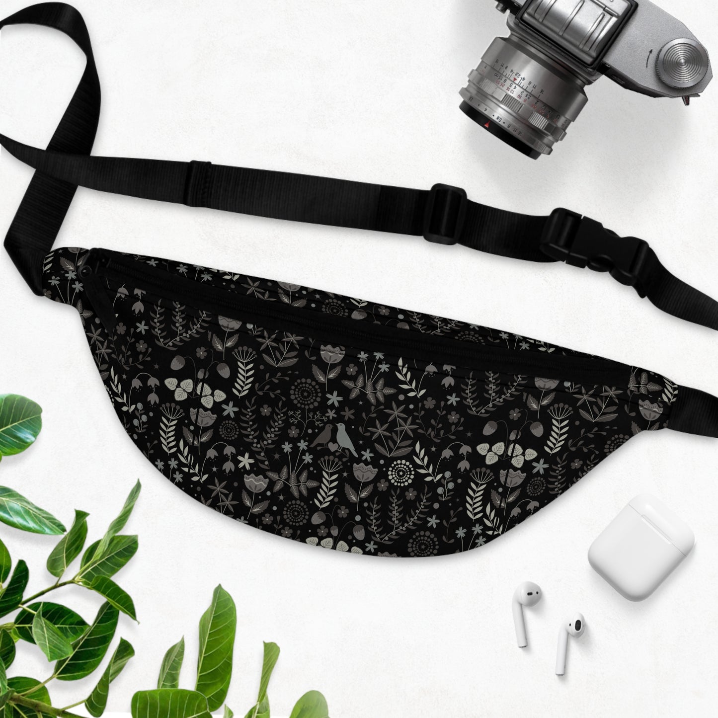 Whimsical Black Boho Fanny Pack