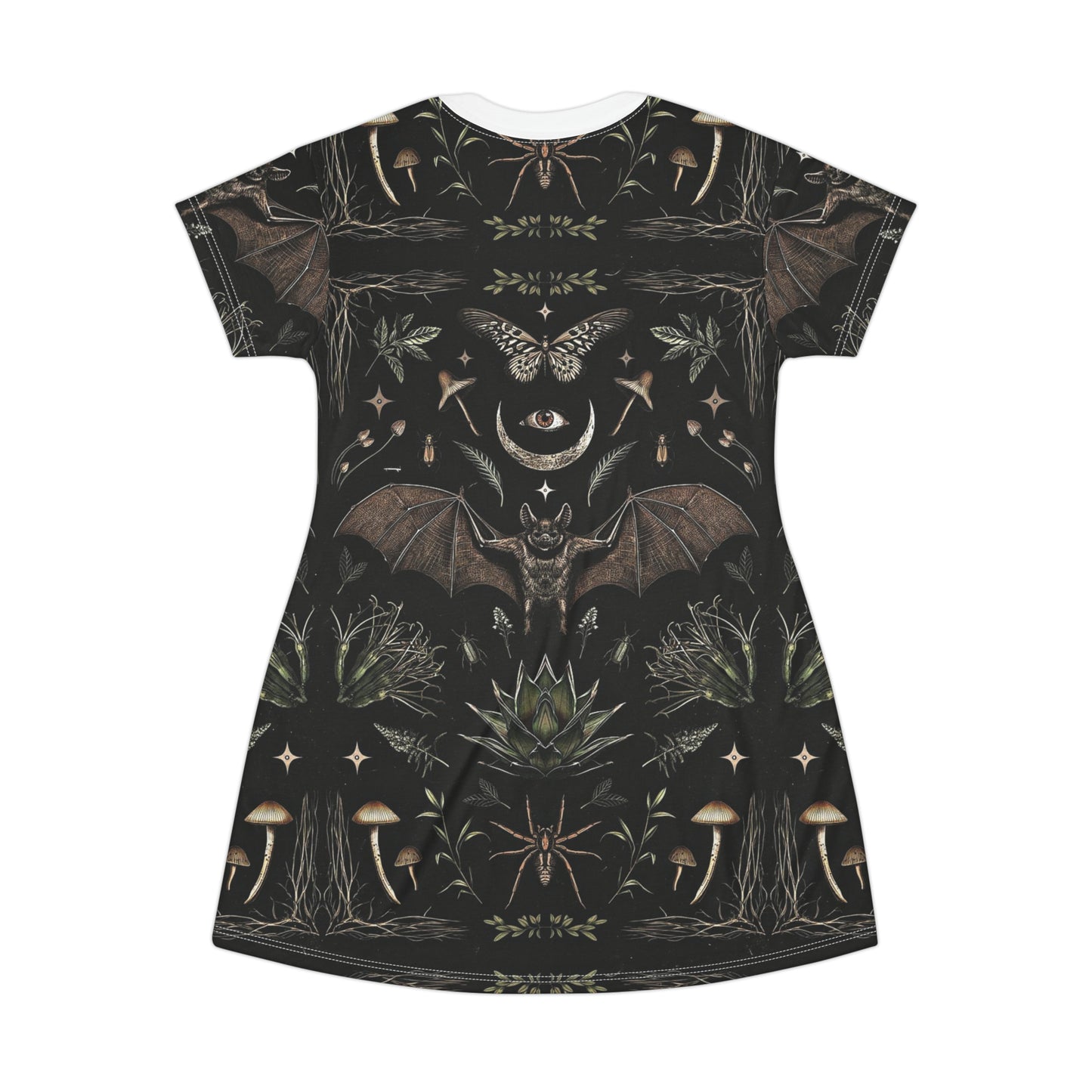 Vintage Style Bat Boho Goth T-Shirt Dress