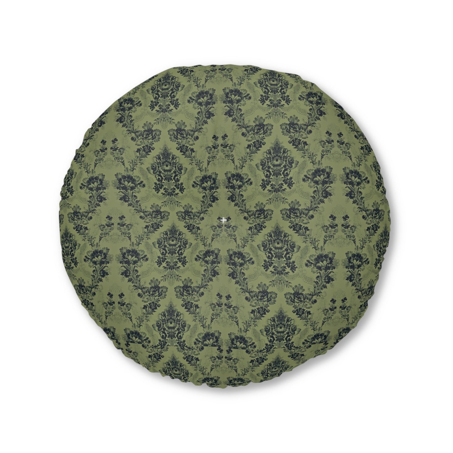 Vintage Pattern Green Round Floor Pillow