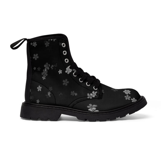 Women's Black Floral Boots