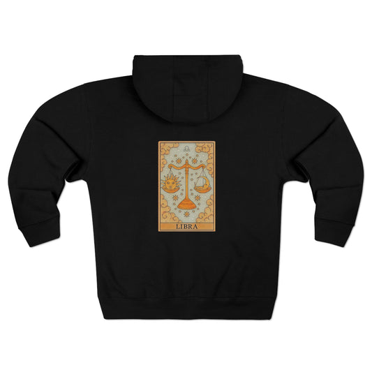 Libra Horoscope Unisex Zip Hoodie Black