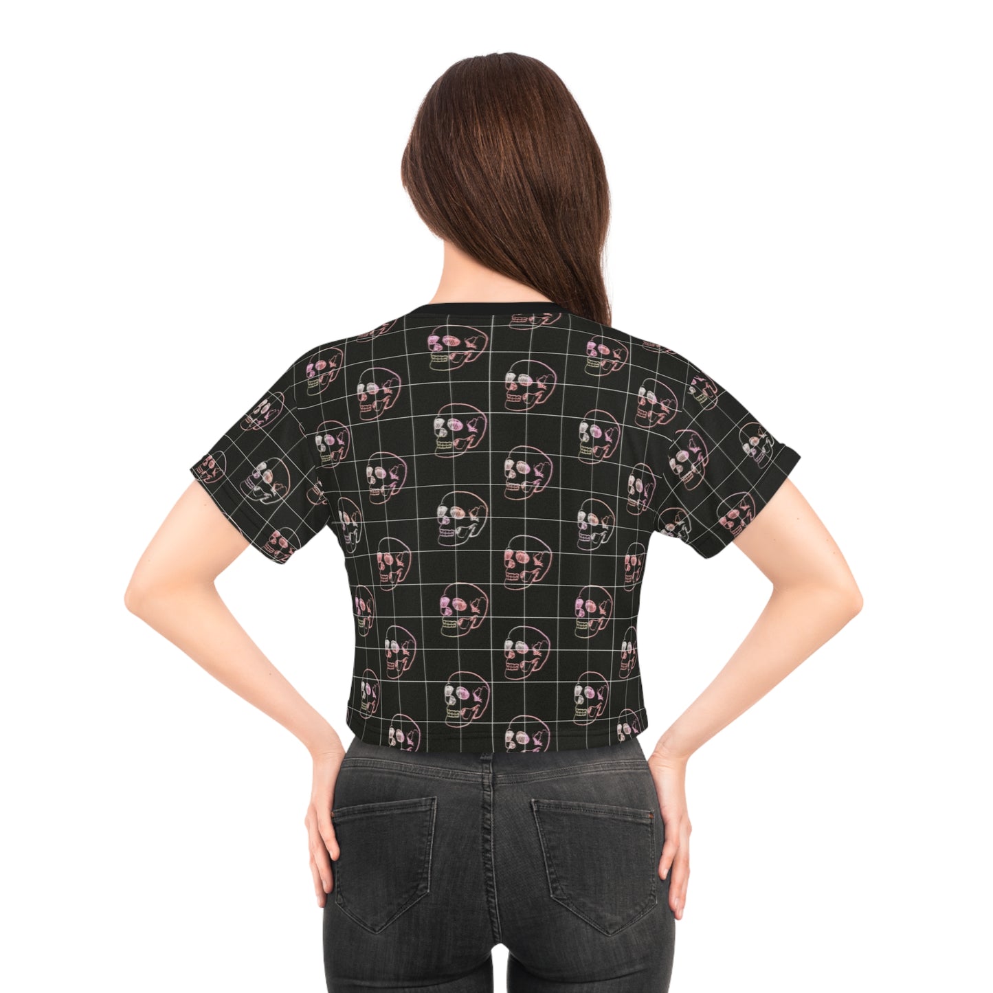 Retro Skull Y2K Goth Crop Tee