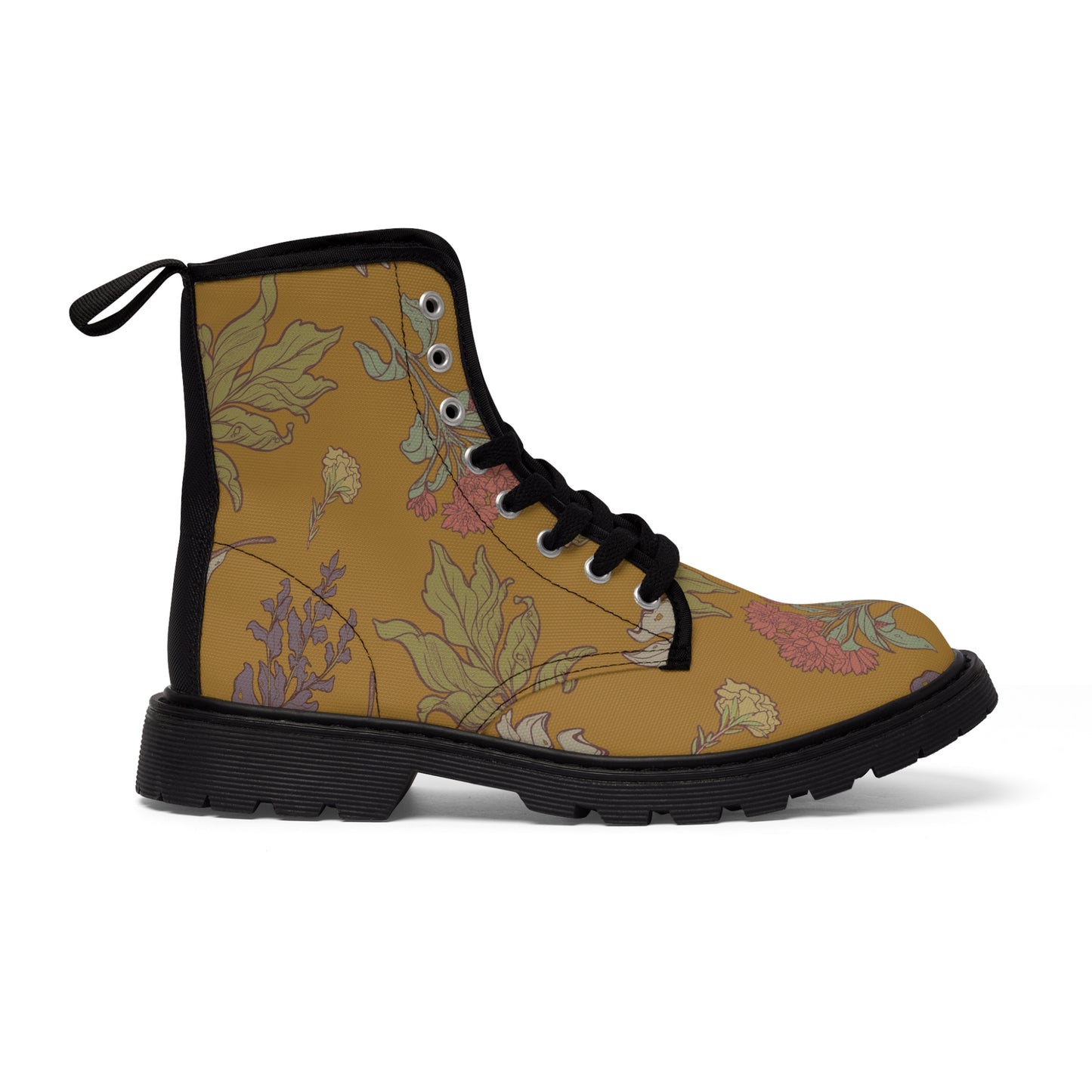 À la mode Women's Boho Mustard Yellow Floral Boots