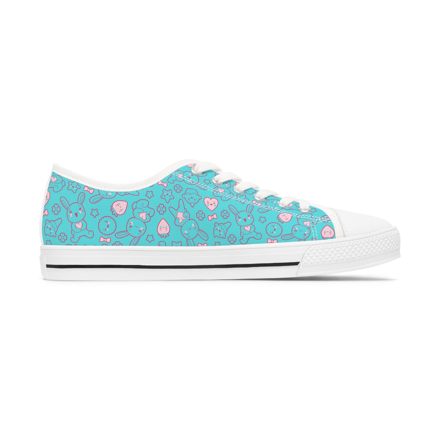 Women's Cute Blue Bunny Kawaii Low Top Sneakers