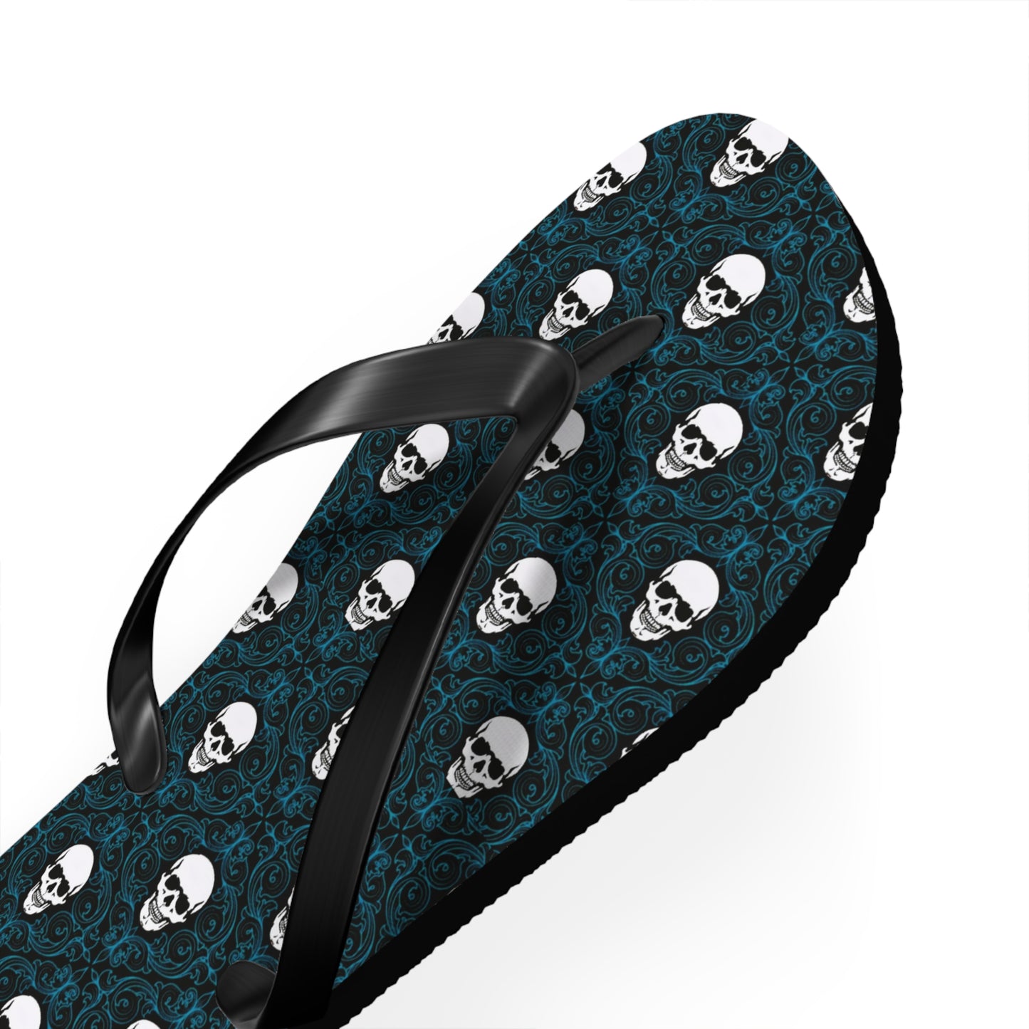 Skulls Dark Blue Men's Flip Flops