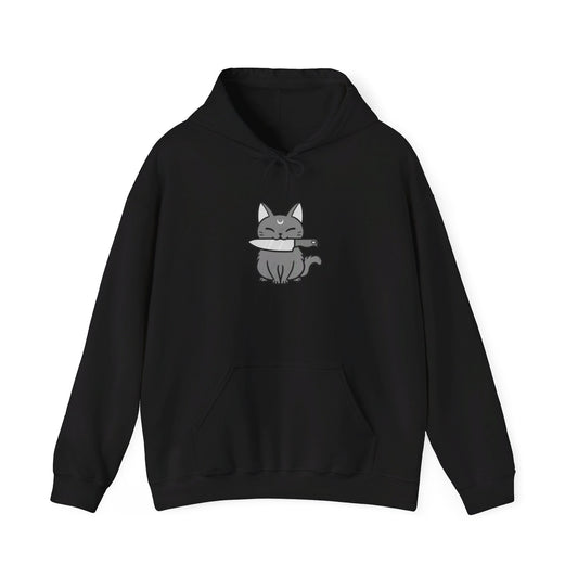 Kitty with Knife Unisex Heavy Blend™ Hooded Sweatshirt