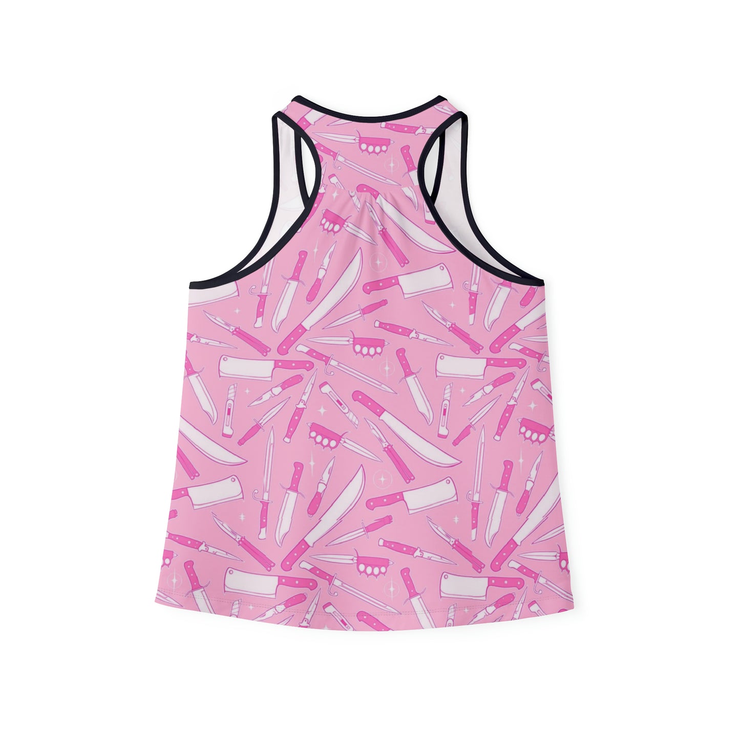 Women's Pink Workout Tank Top Pastel Pink Knives