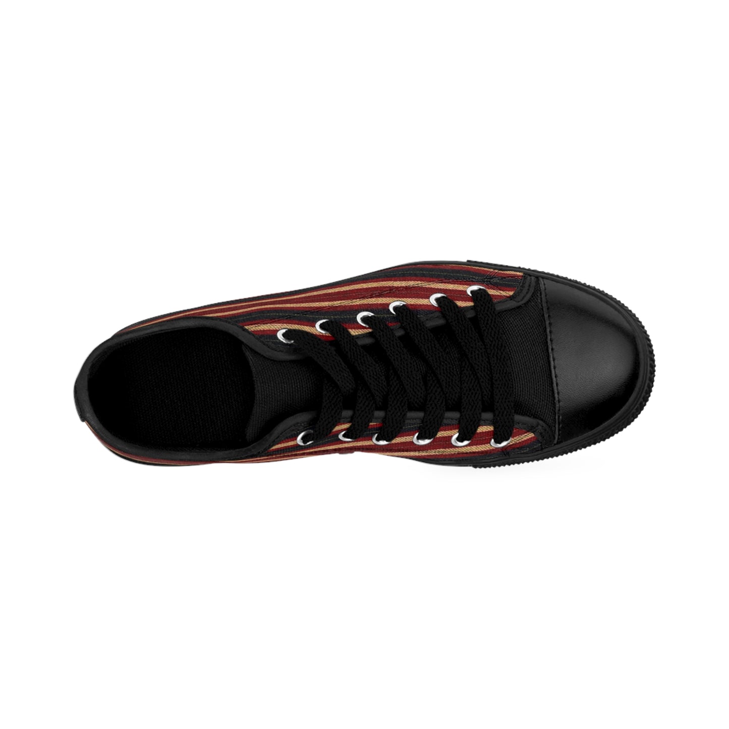 Red Black Striped Alt Women's Sneakers