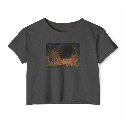 Fairytale Snail Women's Gray Crop Top