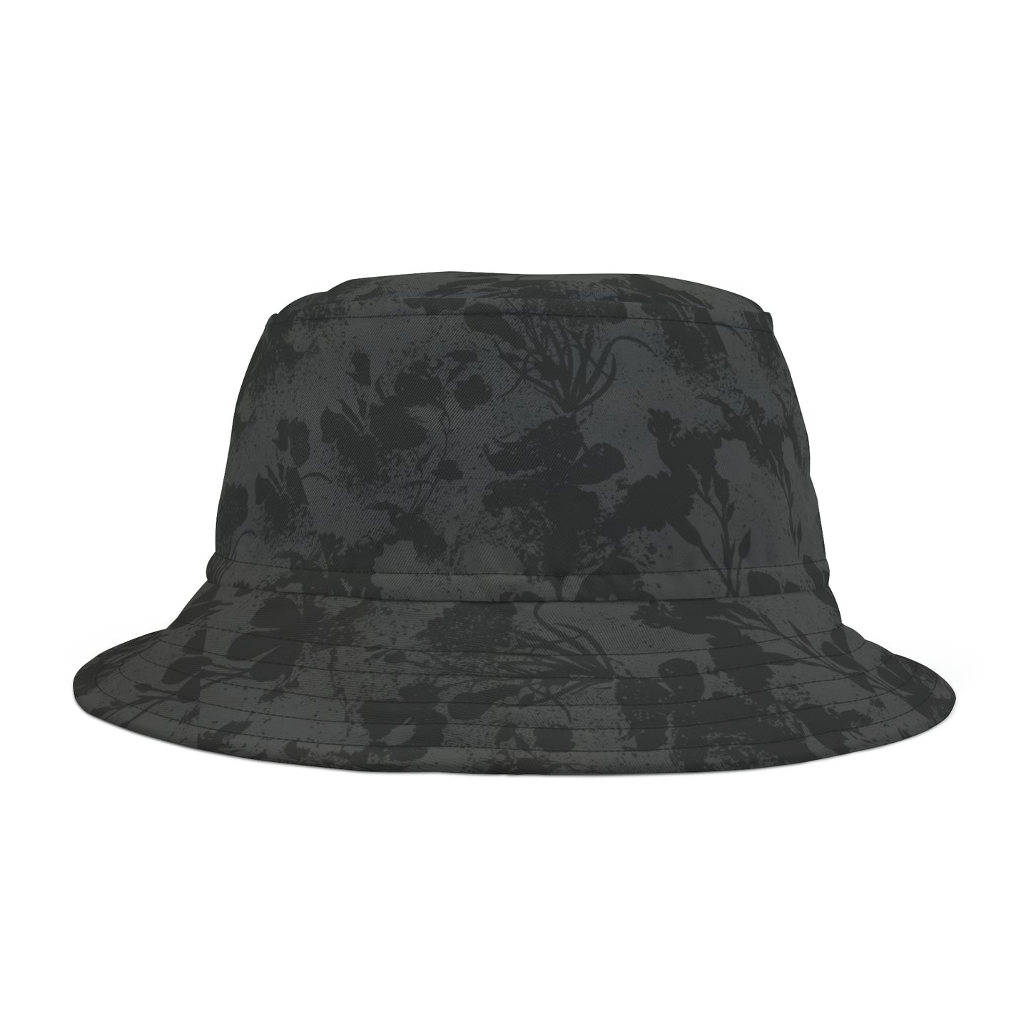 Gray Floral Y2K Bucket Hat