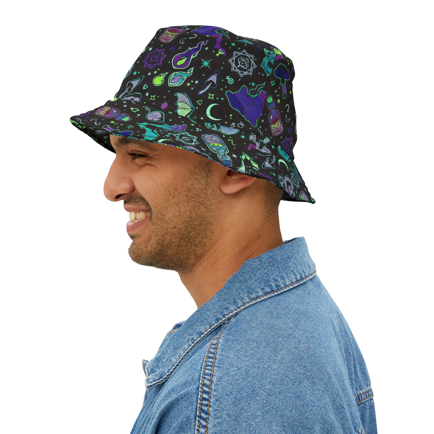 Retro Neon Art Y2K Goth Bucket Hat