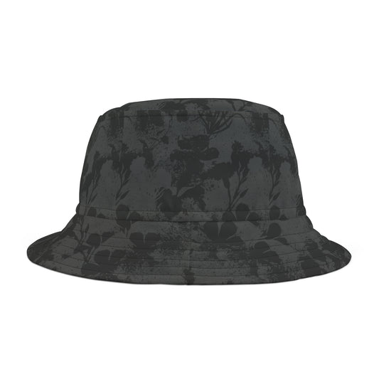 Gray Floral Y2K Bucket Hat