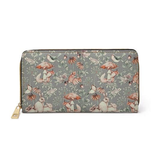 Forest Critters Cottagecore Zipper Wallet