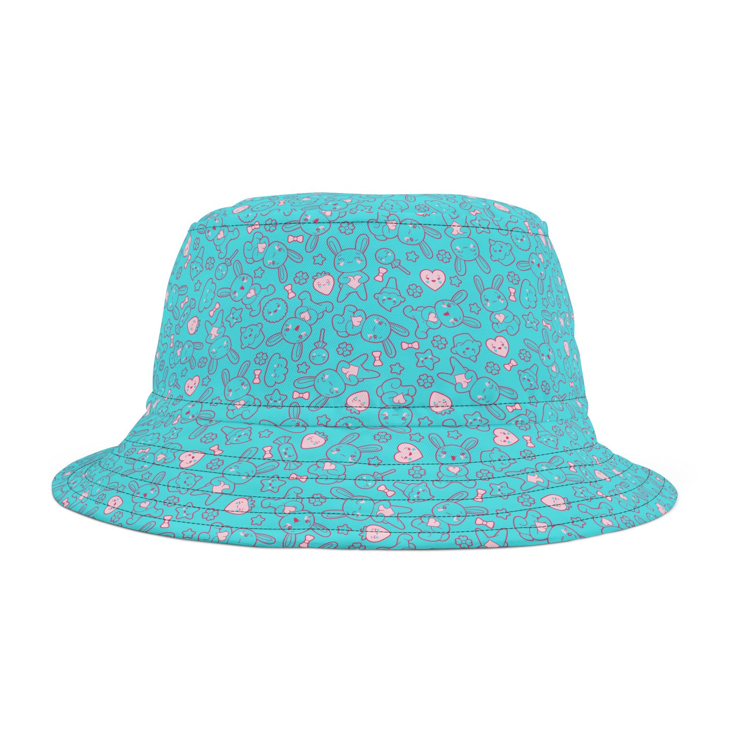 Bright Blue Kawaii Bunny Retro Y2K Bucket Hat