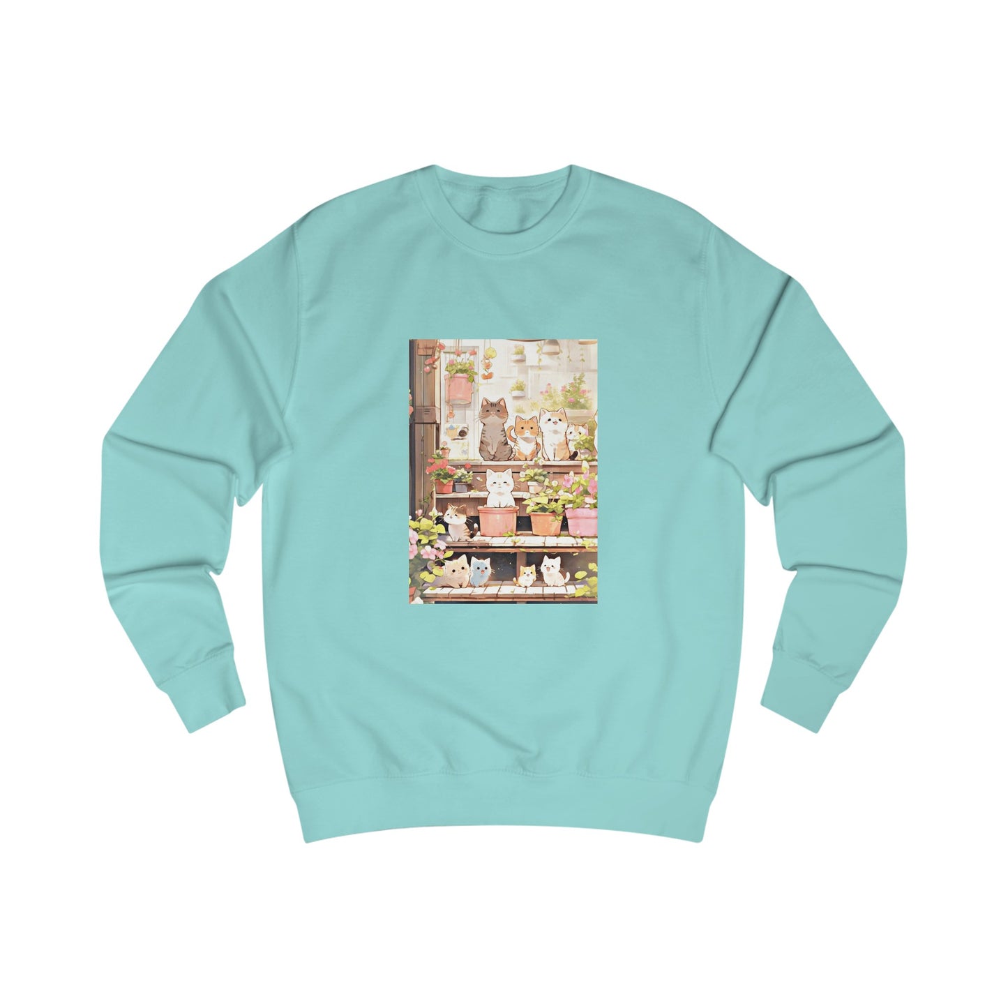 Cats and Plants Kawaii Unisex Sweatshirt