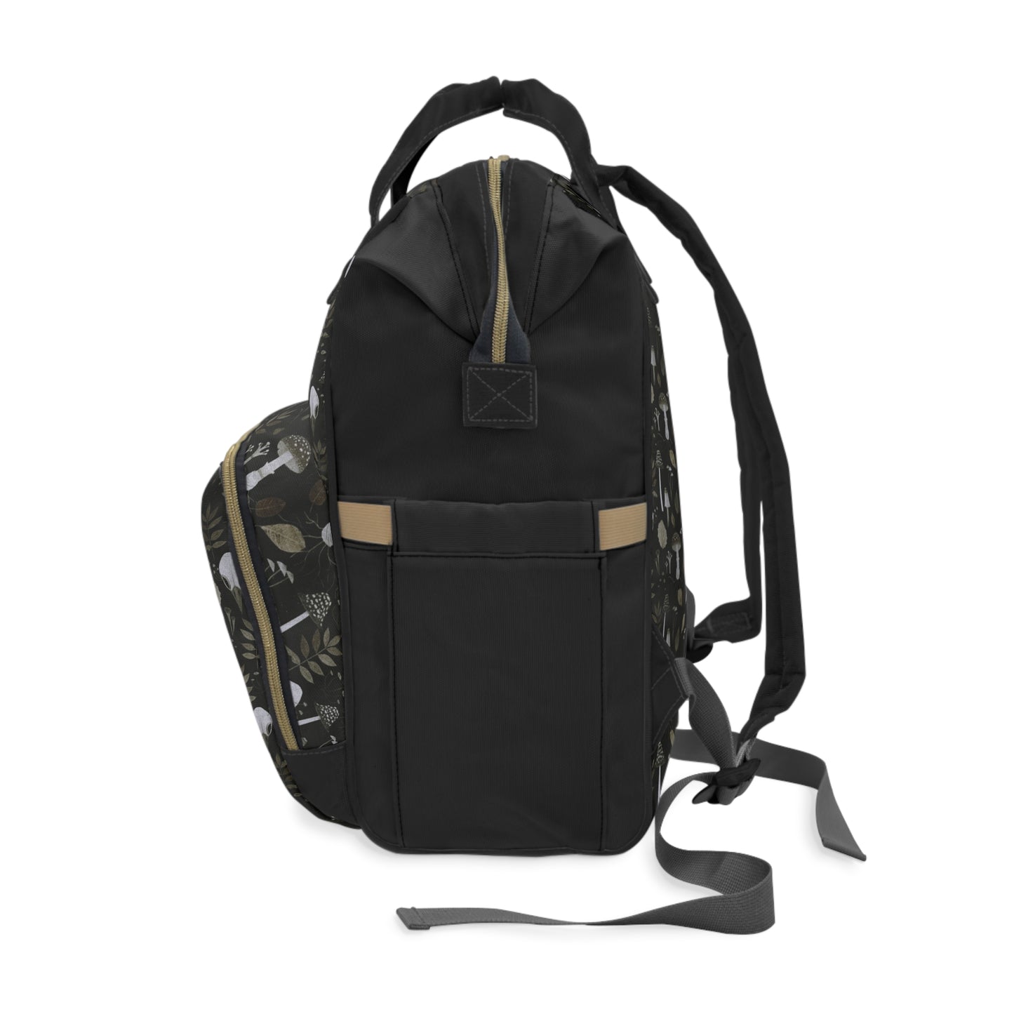 À la mode Whimsical Multifunctional Black Diaper Backpack