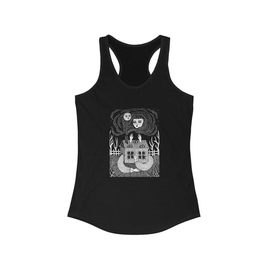 Cabin Creepy Art Women's Ideal Racerback Tank Top