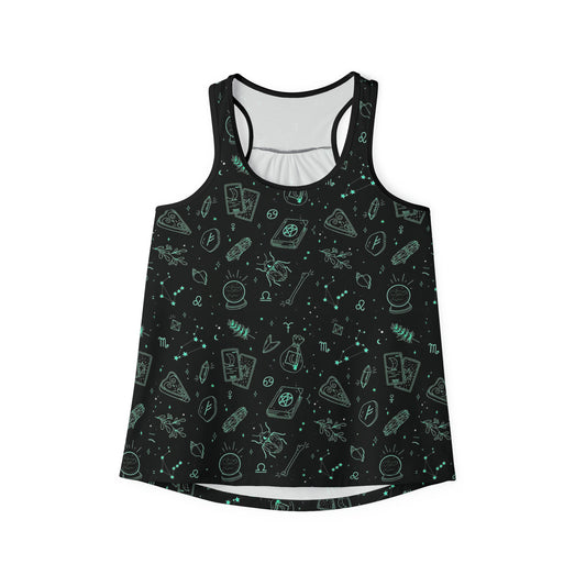 Women's Black Workout Tank Top | Neon Witchy