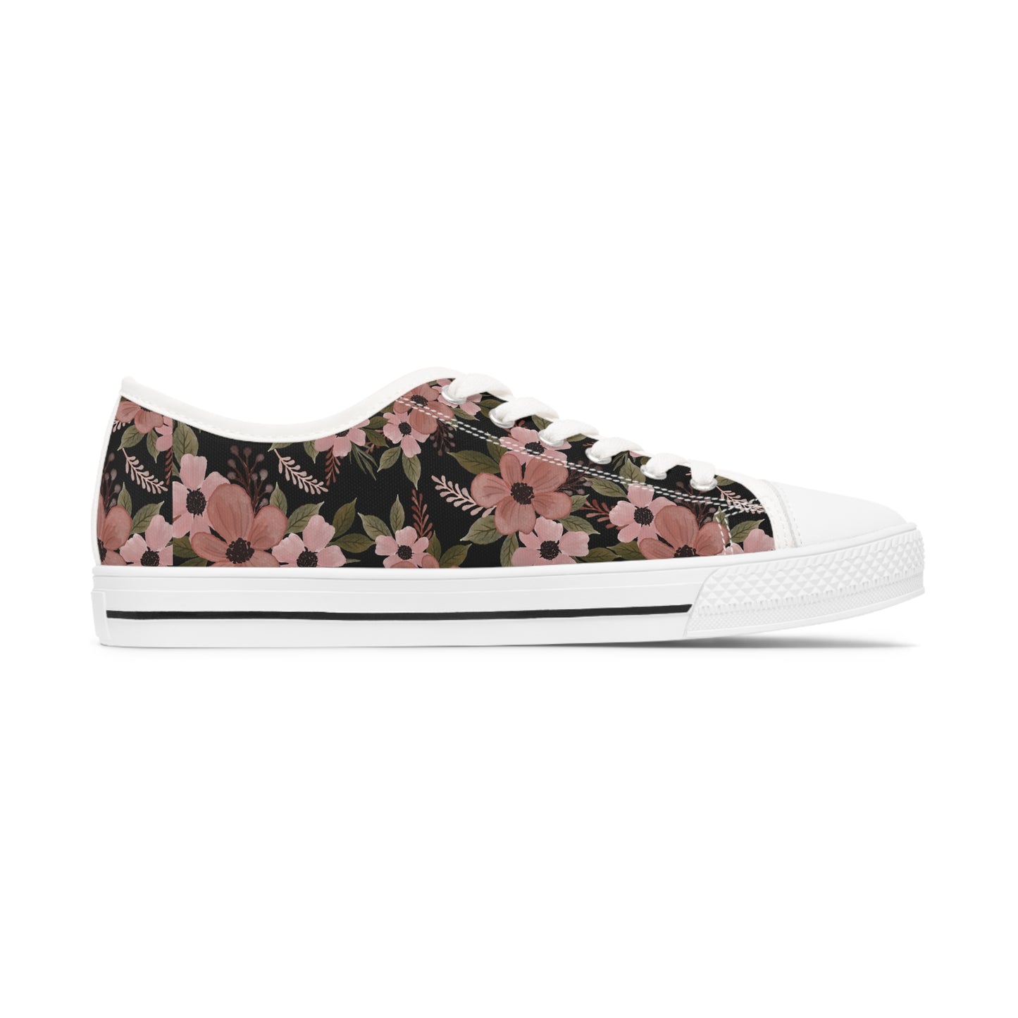 Women's Art Nouveau Pink Floral Low Top Sneakers