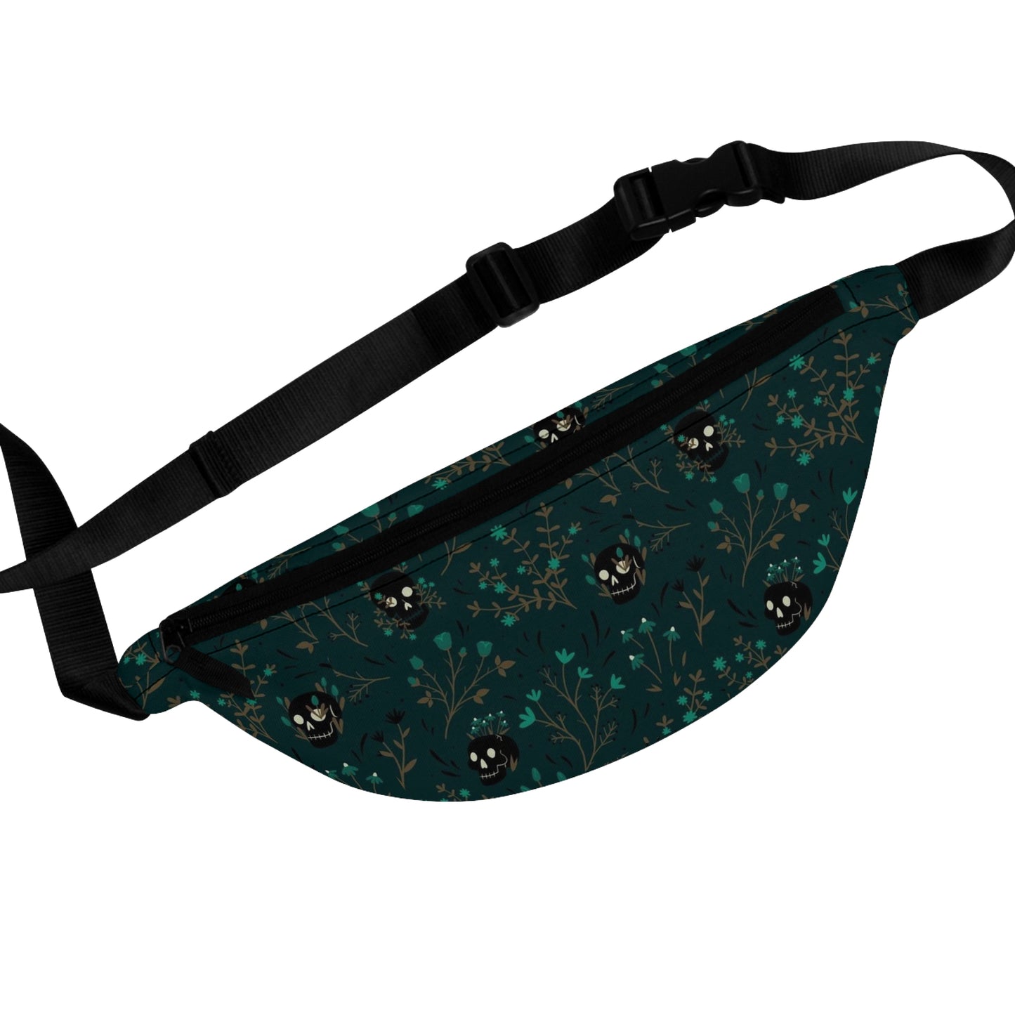 Plant Skull Dark Green Alt Fanny Pack