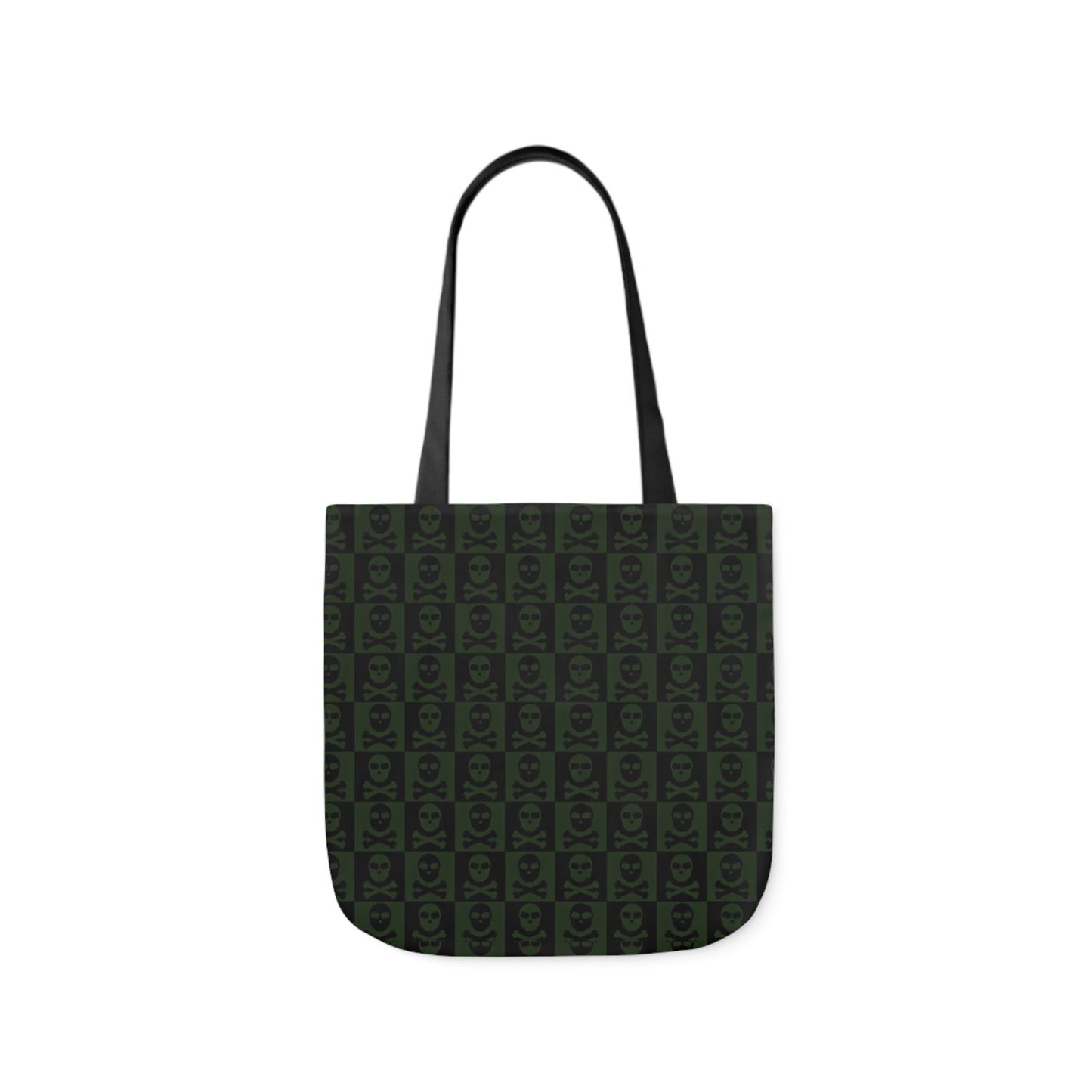 Alt Checkered Skull Dark Green Tote Bag