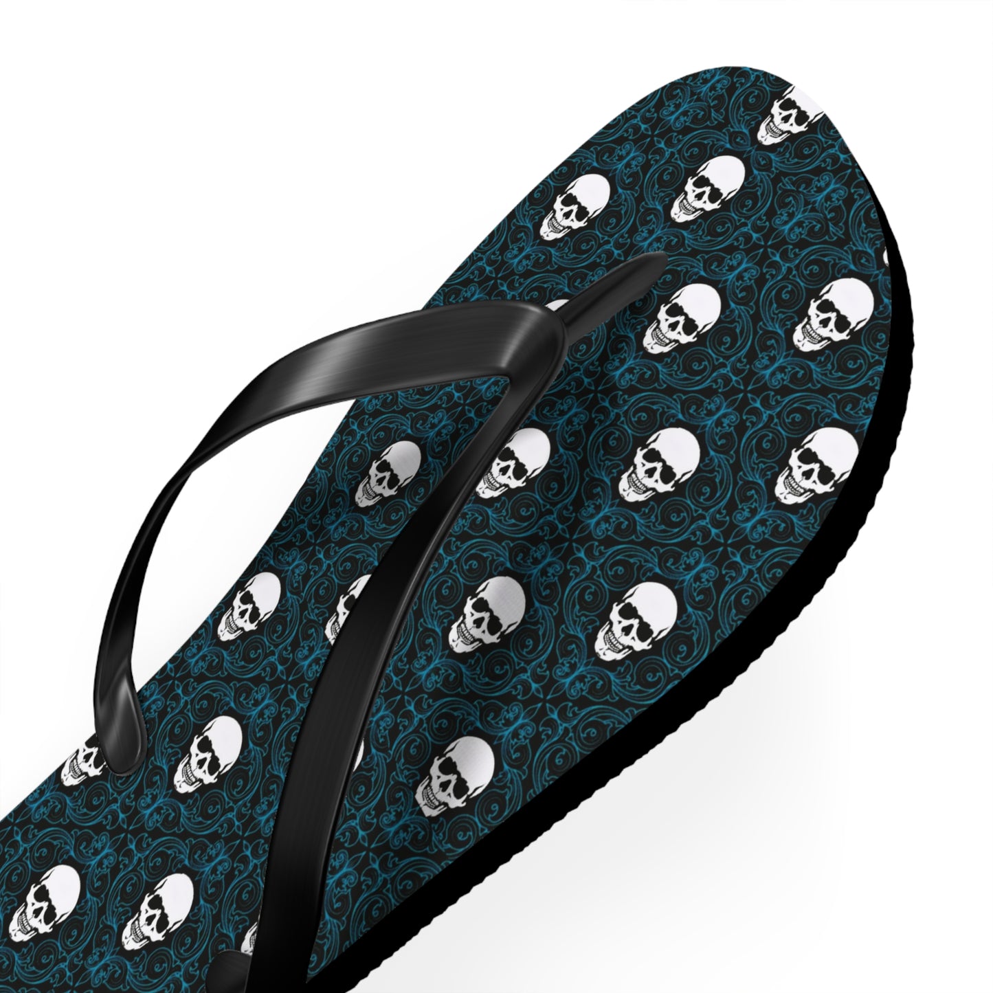 Skulls Dark Blue Men's Flip Flops