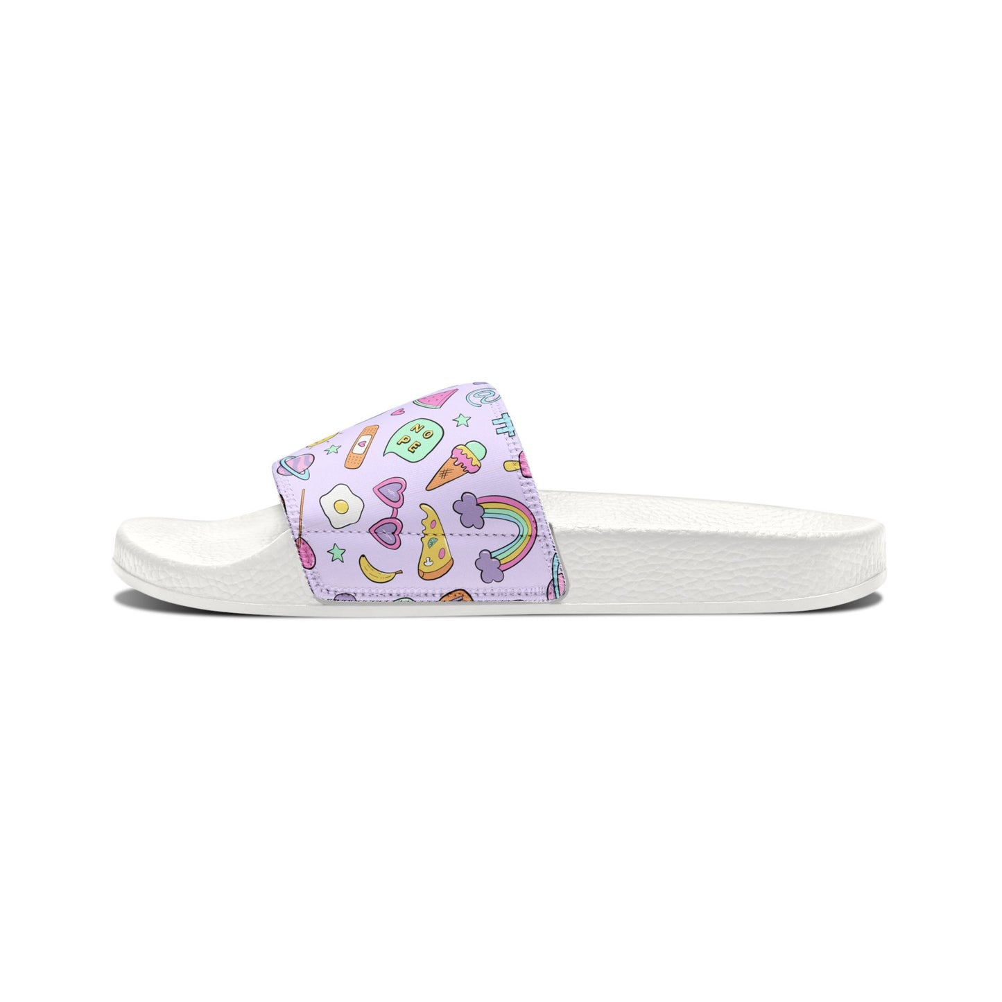 Light Purple Y2K Pattern Women's Pastel Purple Slide Sandals