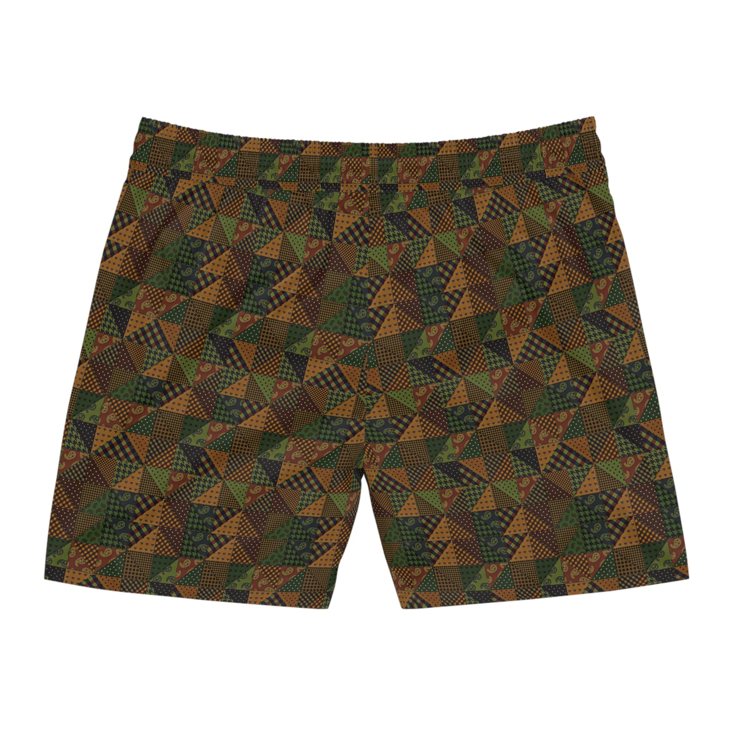 Yellow Green Men's Retro Mid-Length Swim Shorts