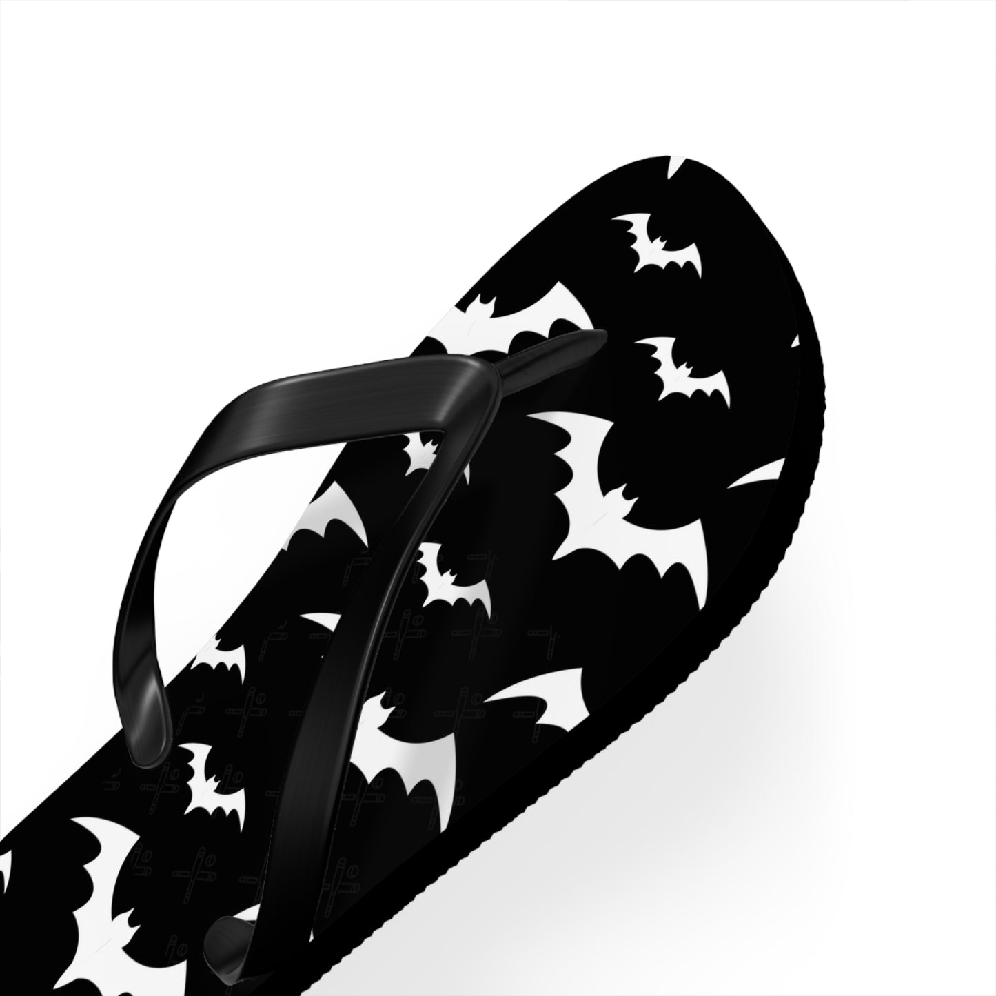 Black and White Bat Theme Men's Flip Flops