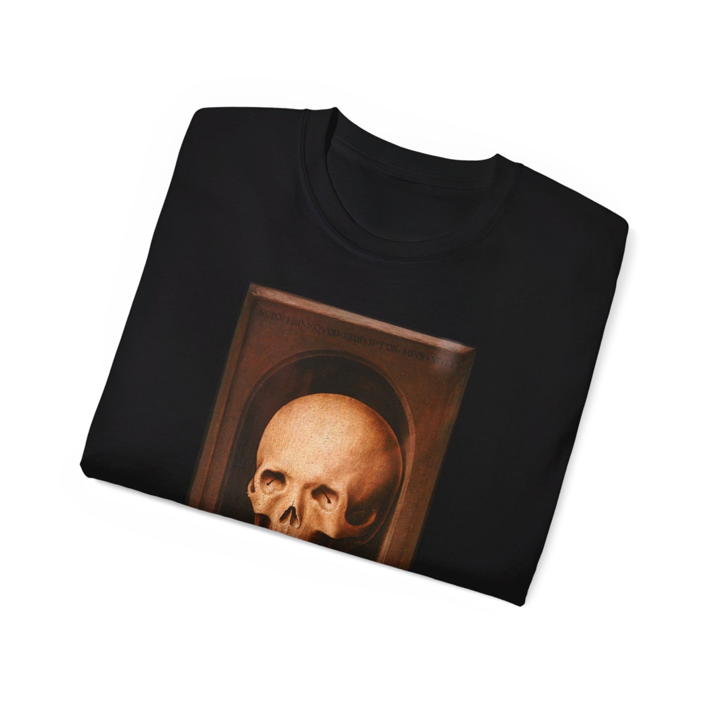 Unisex Ultra Cotton Black T-Shirt | Polyptyque de la Vanité Terrestre et de la Rédemption Hans Memling 1485