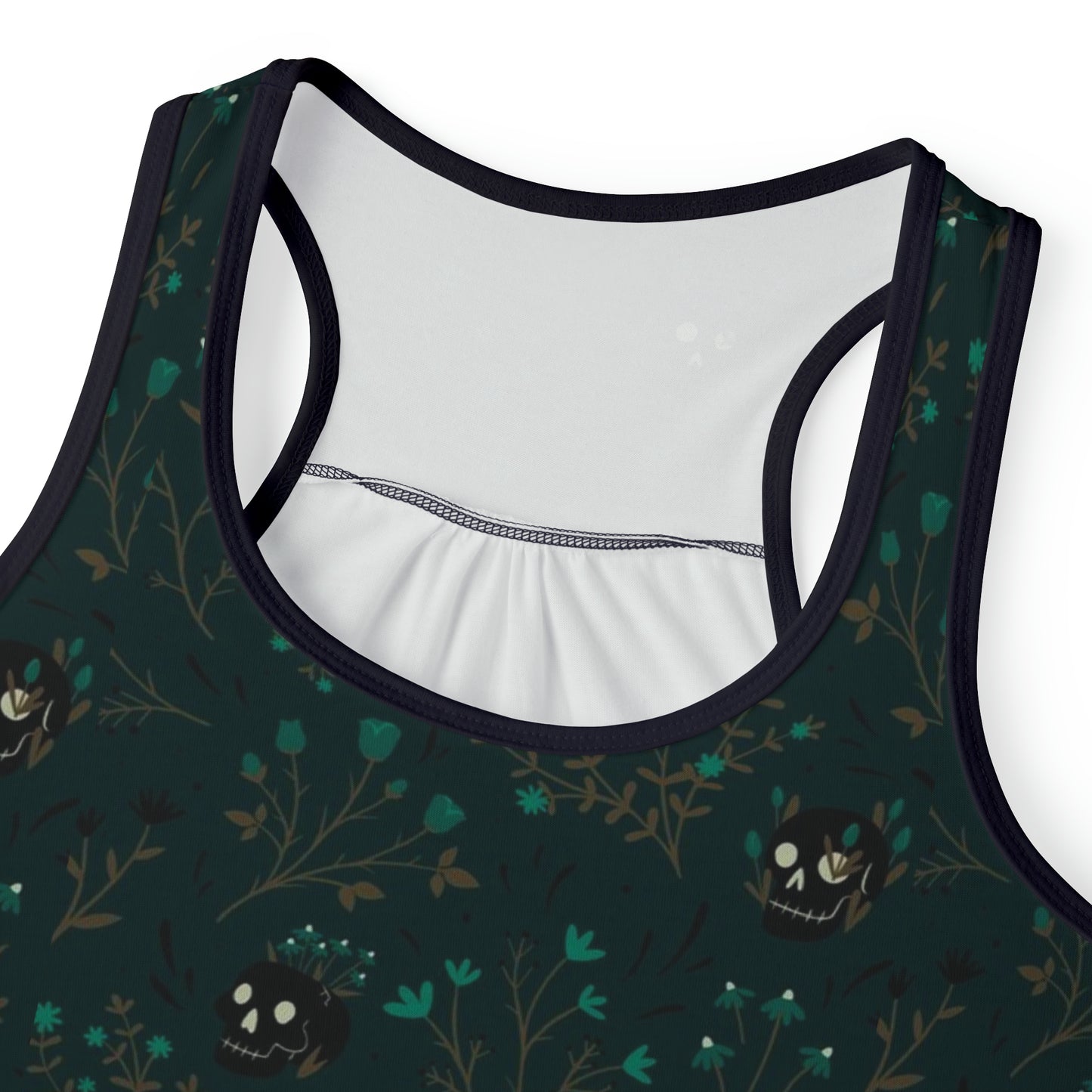 Skull Plant Pots Women's Dark Green Tank Top