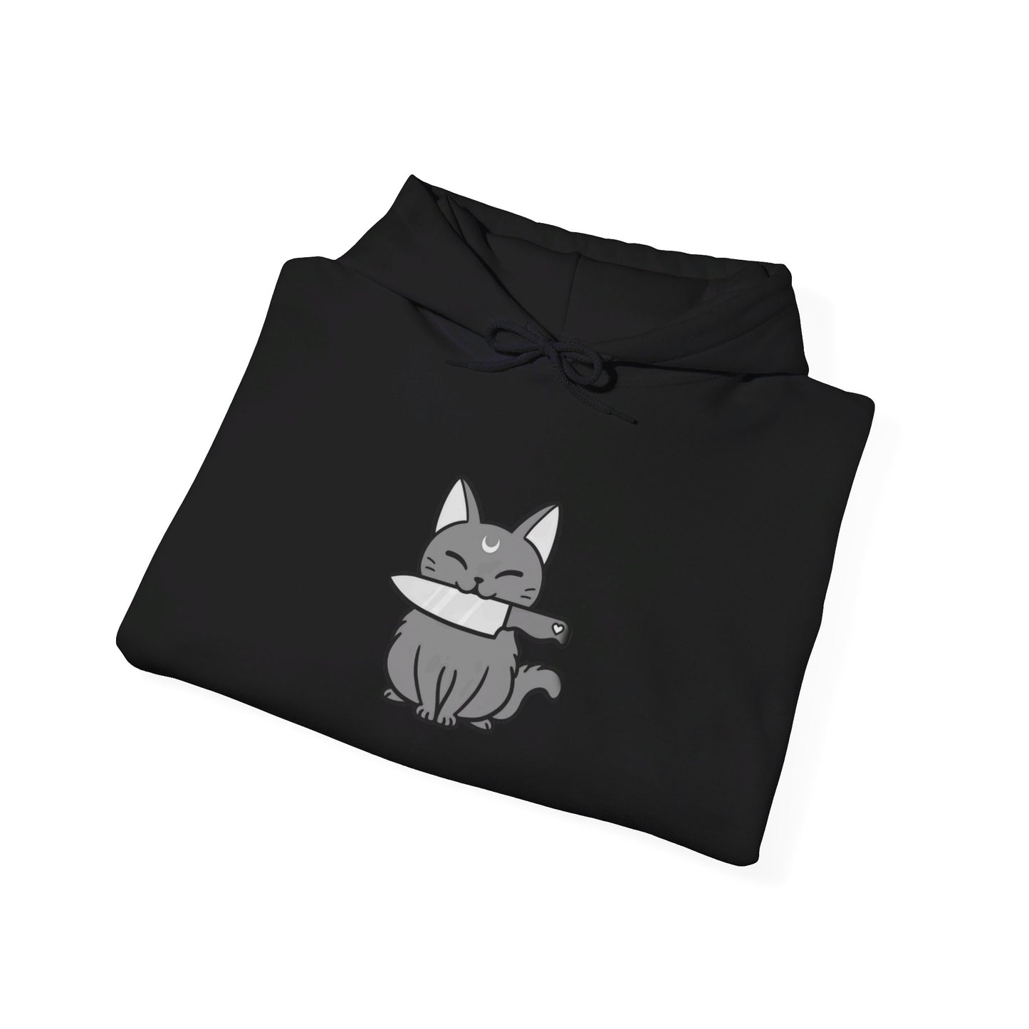 Kitty with Knife Unisex Heavy Blend™ Hooded Sweatshirt