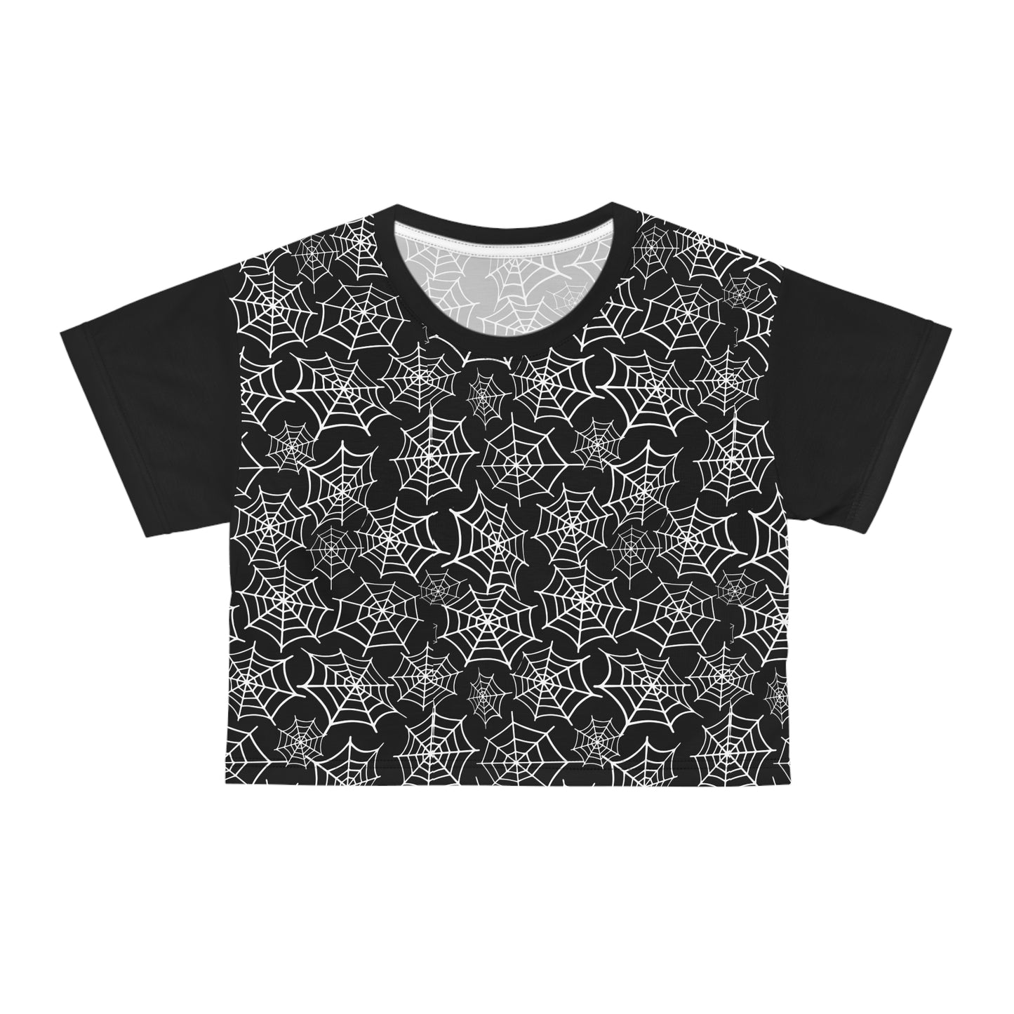 Women's Black Crop Tee | Spiderwebs