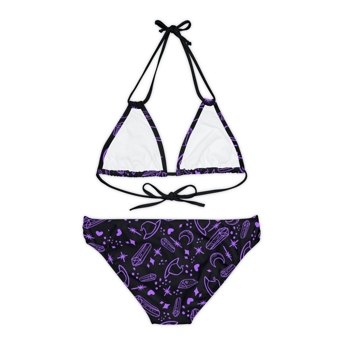 Purple Witchy Vibes Strappy Bikini Set