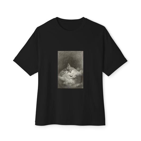 Vintage Art Unisex Black Oversized T-Shirt - The Death, 1883 by Gustave Dore