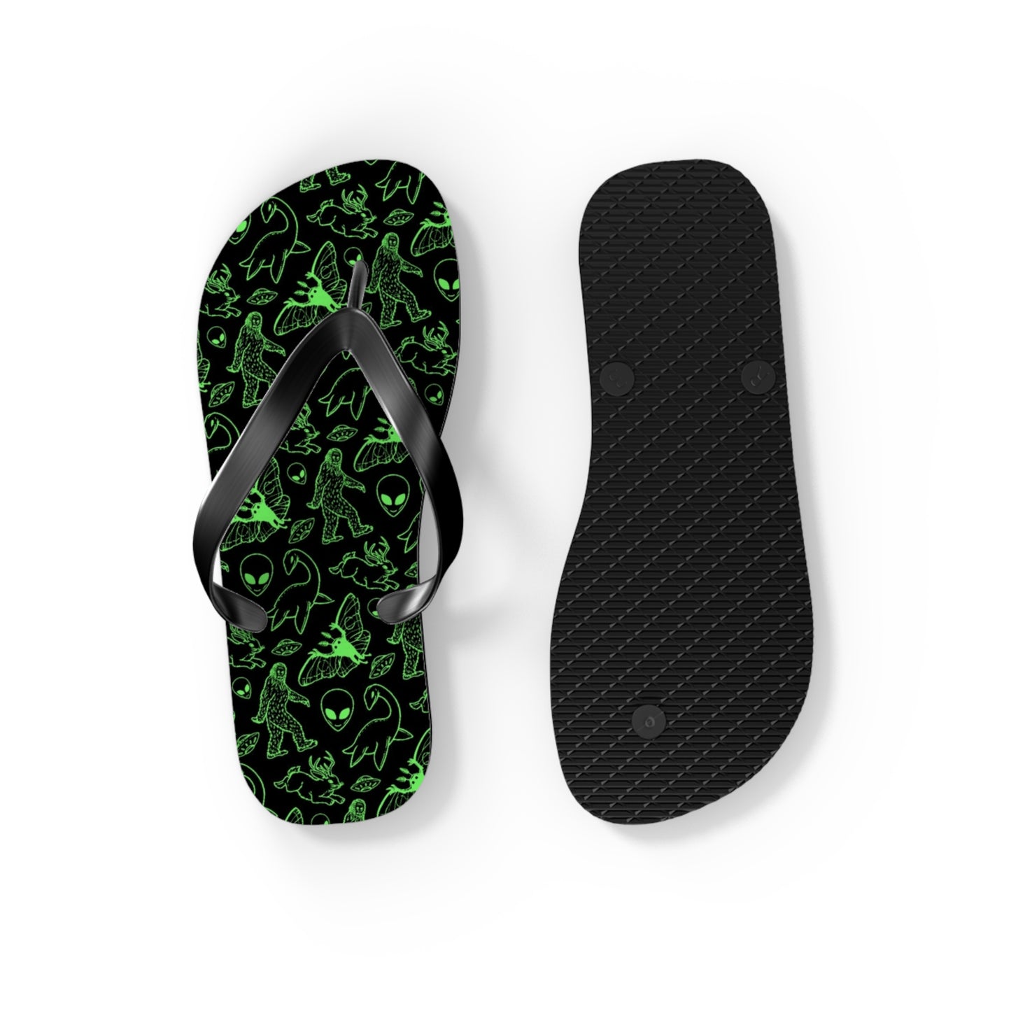 Cryptid Neon Green Men's Flip Flops