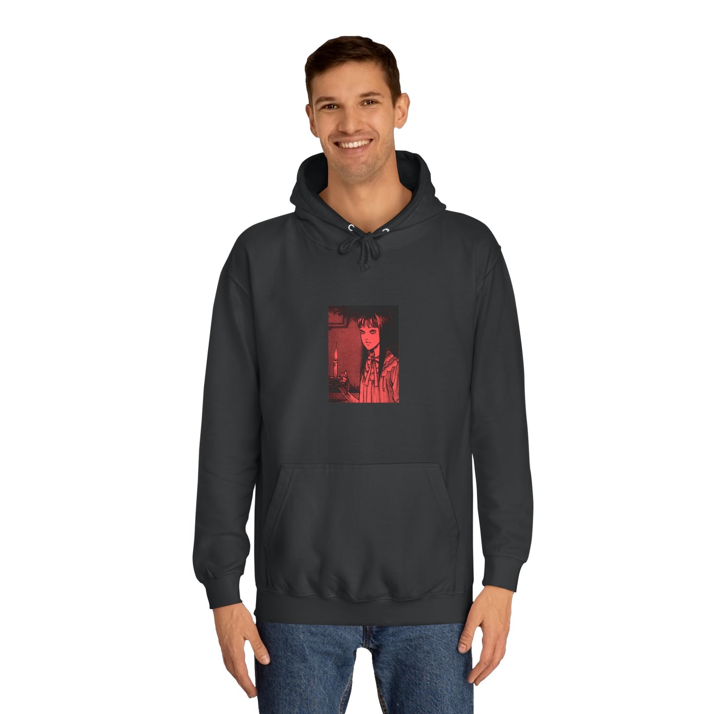 Red Night Horror Manga Art Unisex Black Hoodie