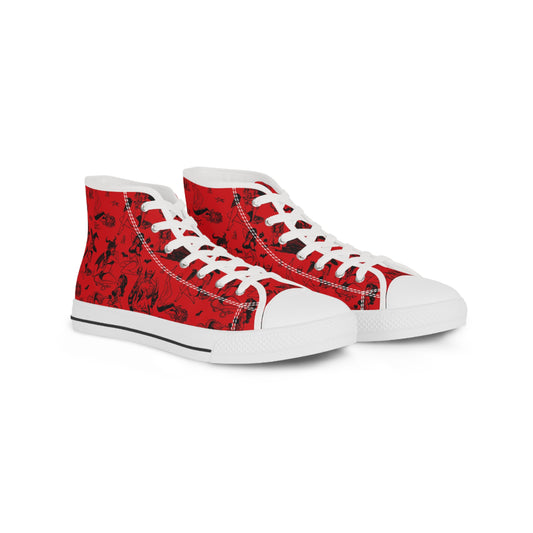 Spooky Pin Up Girls Men's Red High Top Sneakers