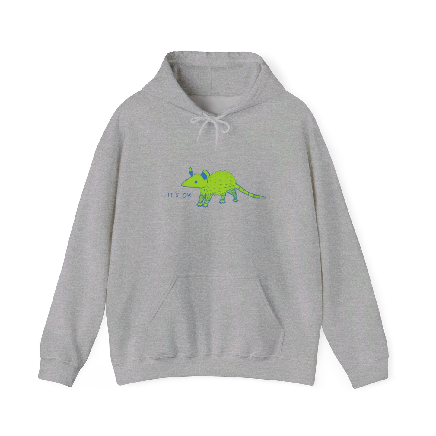 It's Okay Green Possum Unisex Heavy Blend™ Hooded Sweatshirt