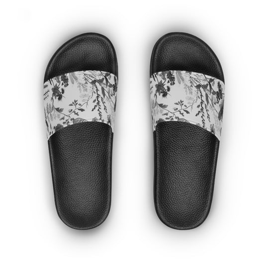 Women's Moody Vintage Floral Gray Slide Sandals