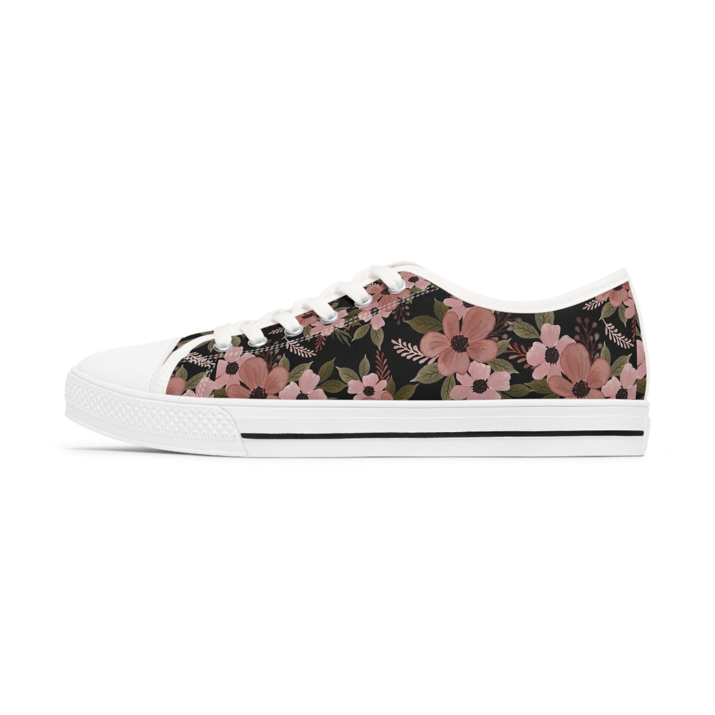 Women's Art Nouveau Pink Floral Low Top Sneakers