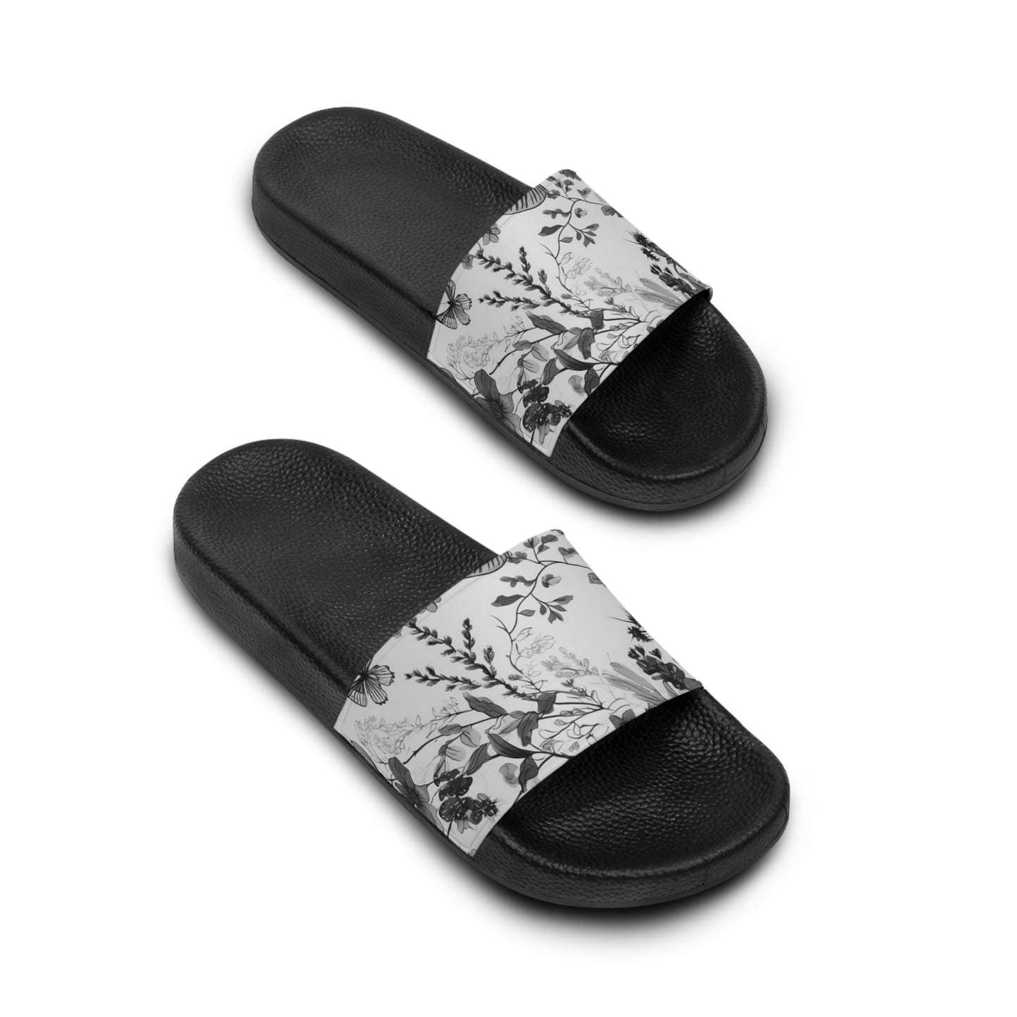 Women's Moody Vintage Floral Gray Slide Sandals