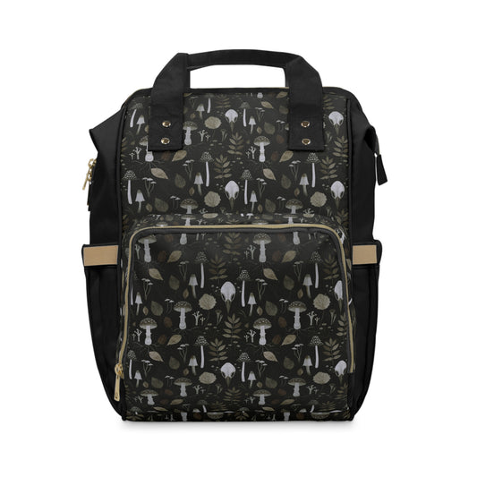 À la mode Whimsical Multifunctional Black Diaper Backpack