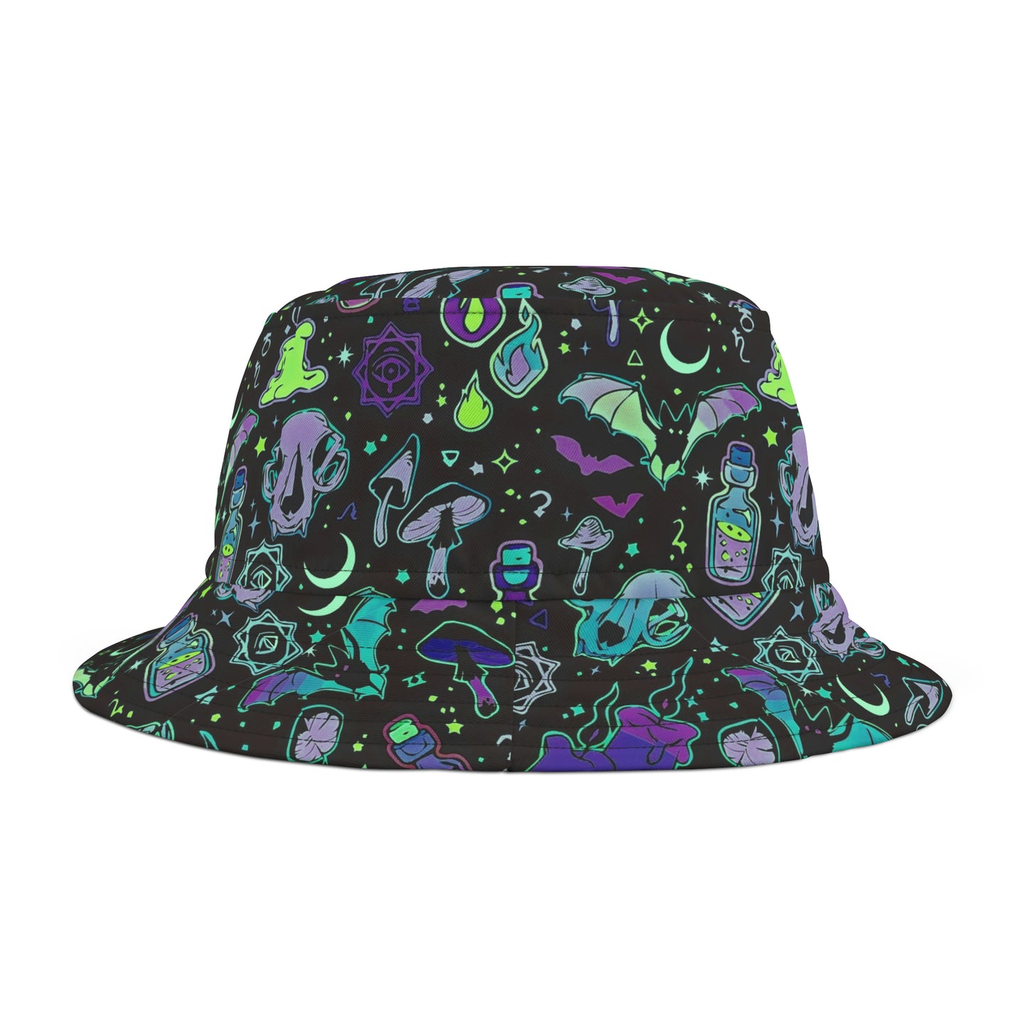 Retro Neon Art Y2K Goth Bucket Hat