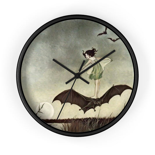 Wall Clock | Fairy Riding a Bat (1921) by Ida Rentoul Outhwaite