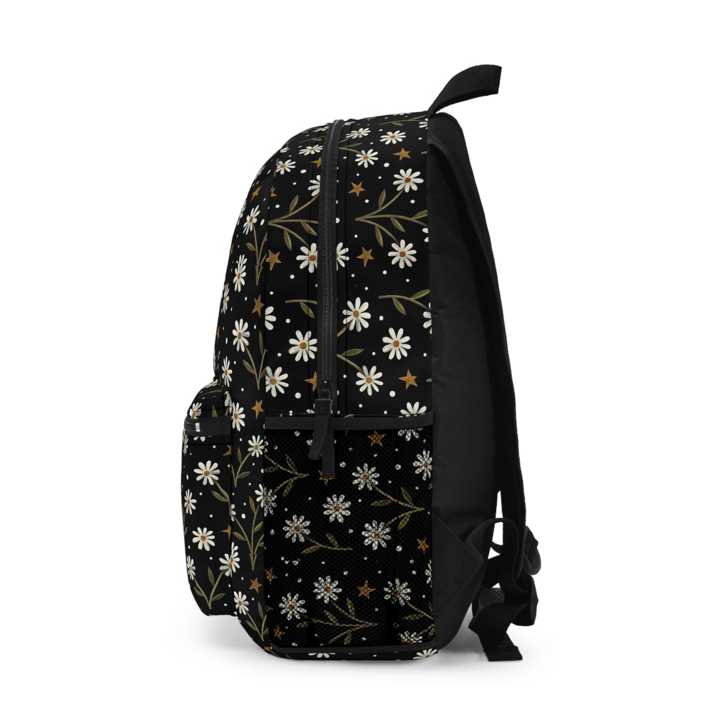 Vintage Daisies Black Floral Backpack