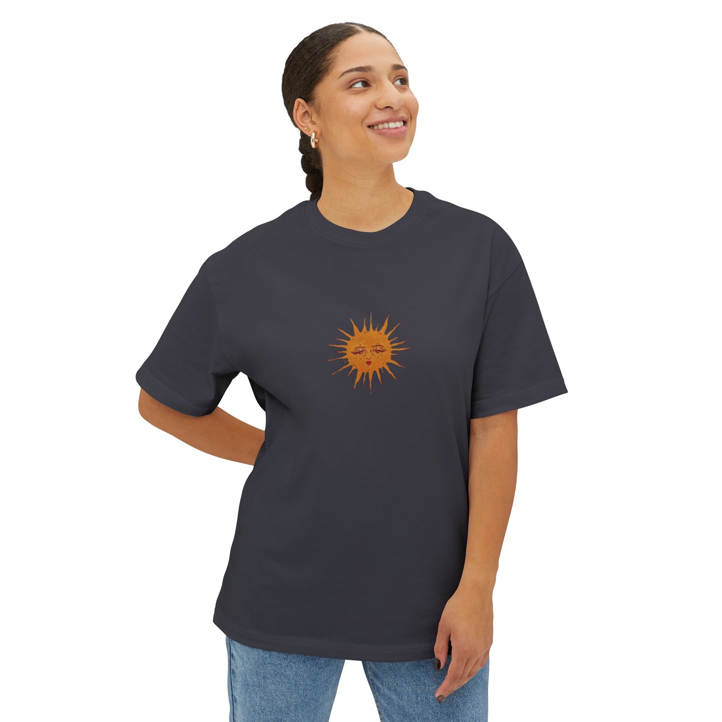 Vintage Sun Unisex Black Oversized T-Shirt