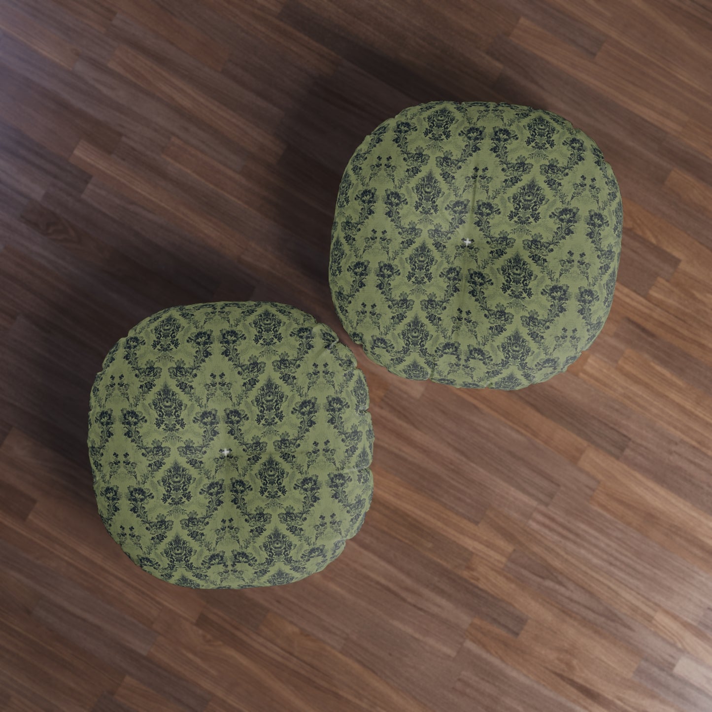 Vintage Pattern Green Round Floor Pillow